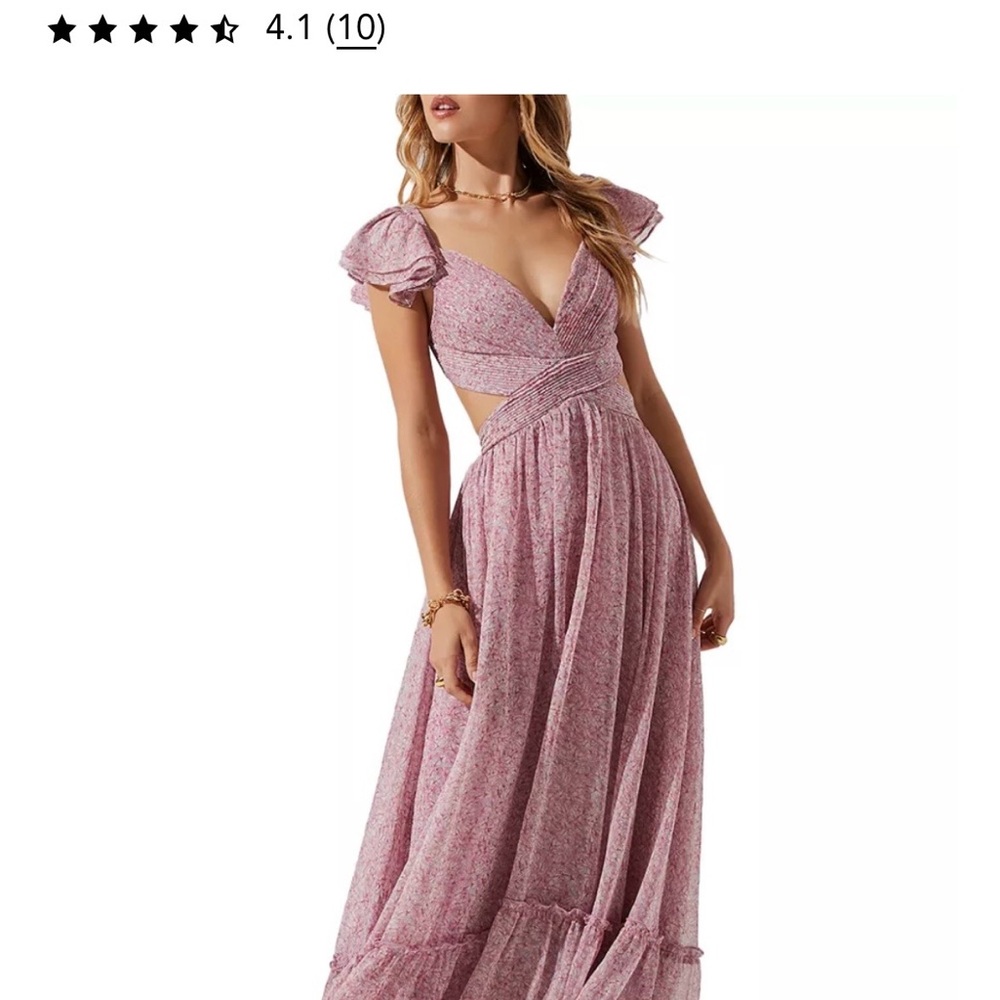 Astr Pink Backless Floral Dress
